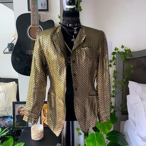 GRS Metallic Button Blazer - Gold/Black